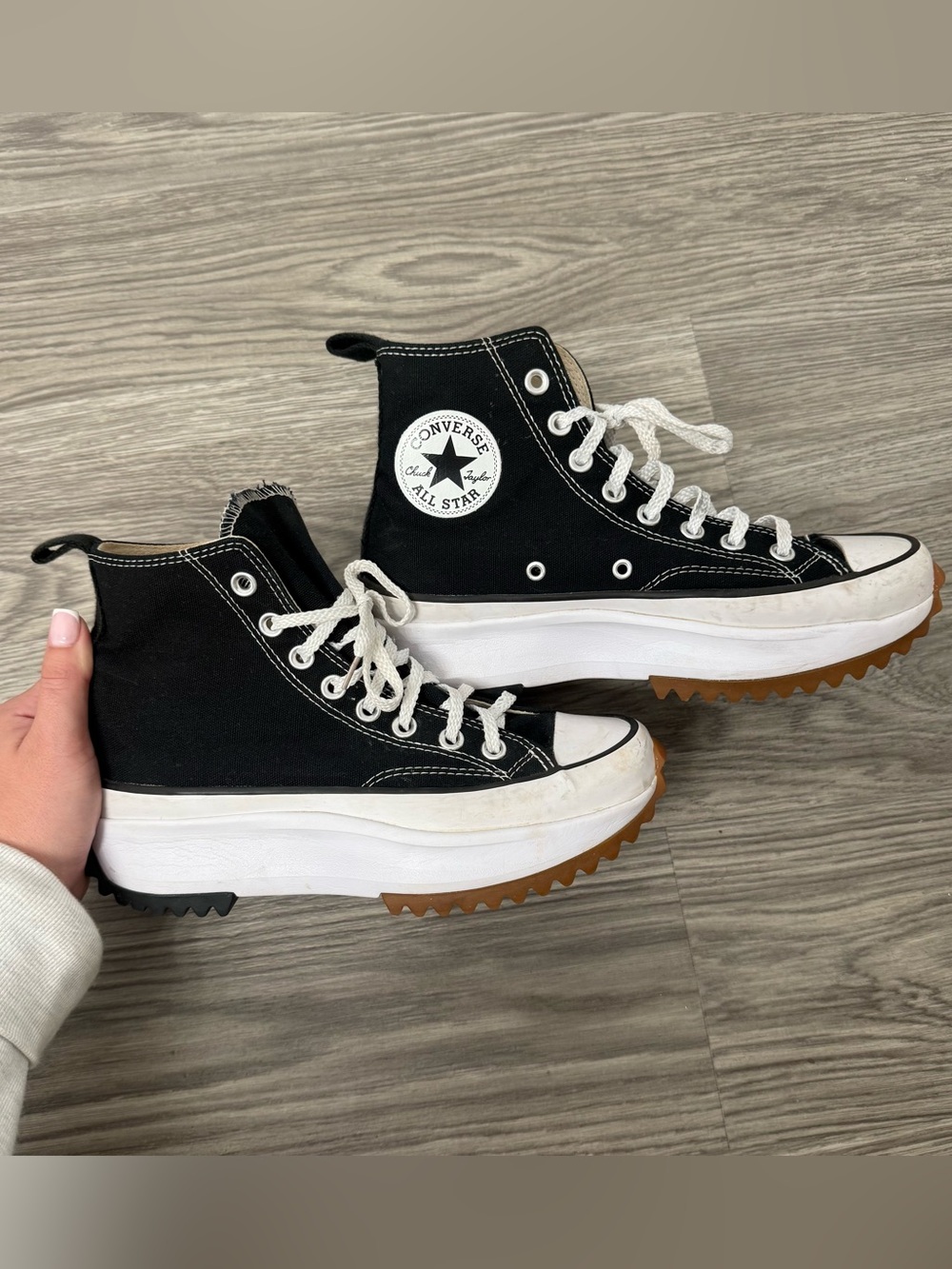 Converse Black & White High-Top Platform Sneakers